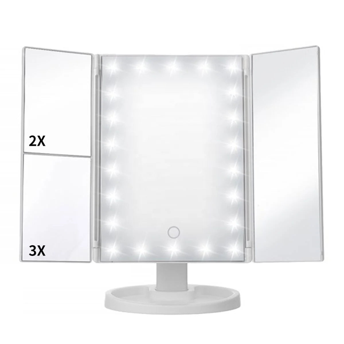 Portable Magnifying Desktop Led Lighted Dimmer Vanity Smart Makeup Mirror