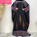 6427# Traditional Colorful Pattern Print Big Batwing Sleeves Women Ramadan Prayer  Muslim Islamic Abaya Dress Eid
