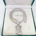 925 Sterling Siver Sparkle Fancy Shape Cluster Custom Mens GRA Moissanite Vvs Jesus Head Hip Hop Jewelry Iced Out Pendant