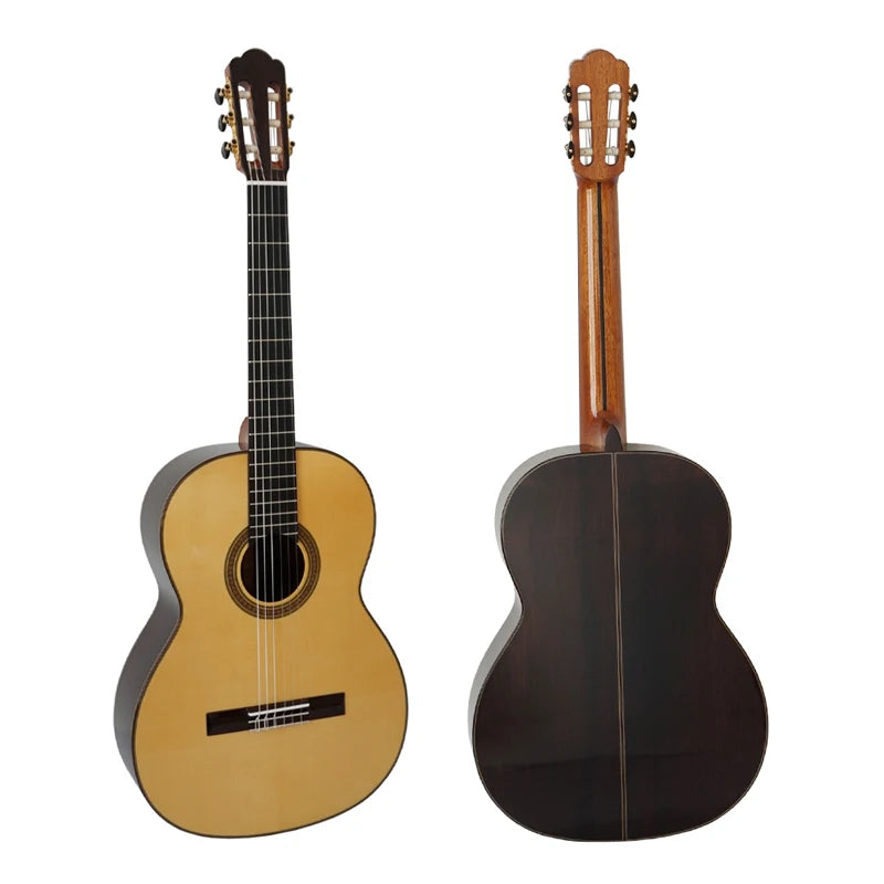 Handmade Aiersi High End Grade Hauser Style Classical Guitar All Solid Spruce/Cedar Top and Rosewood Body