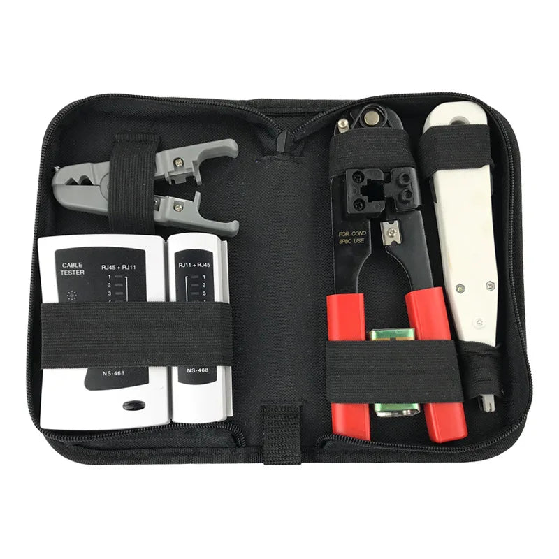 MT-8486 Professional 4pcs Computer RJ45 Crimping Tool Kit Cable Stripper Network Termination Tools for FTTH Applications