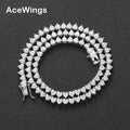 BC144  4mm Heart Shape CZ Chain Female Tennis Chain Necklace Hip Hop Jewelry