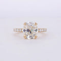 9K Yellow Gold Antique Cushion Cut  9x10.5mm Moissanite Solitaire Engagement Ring for Women