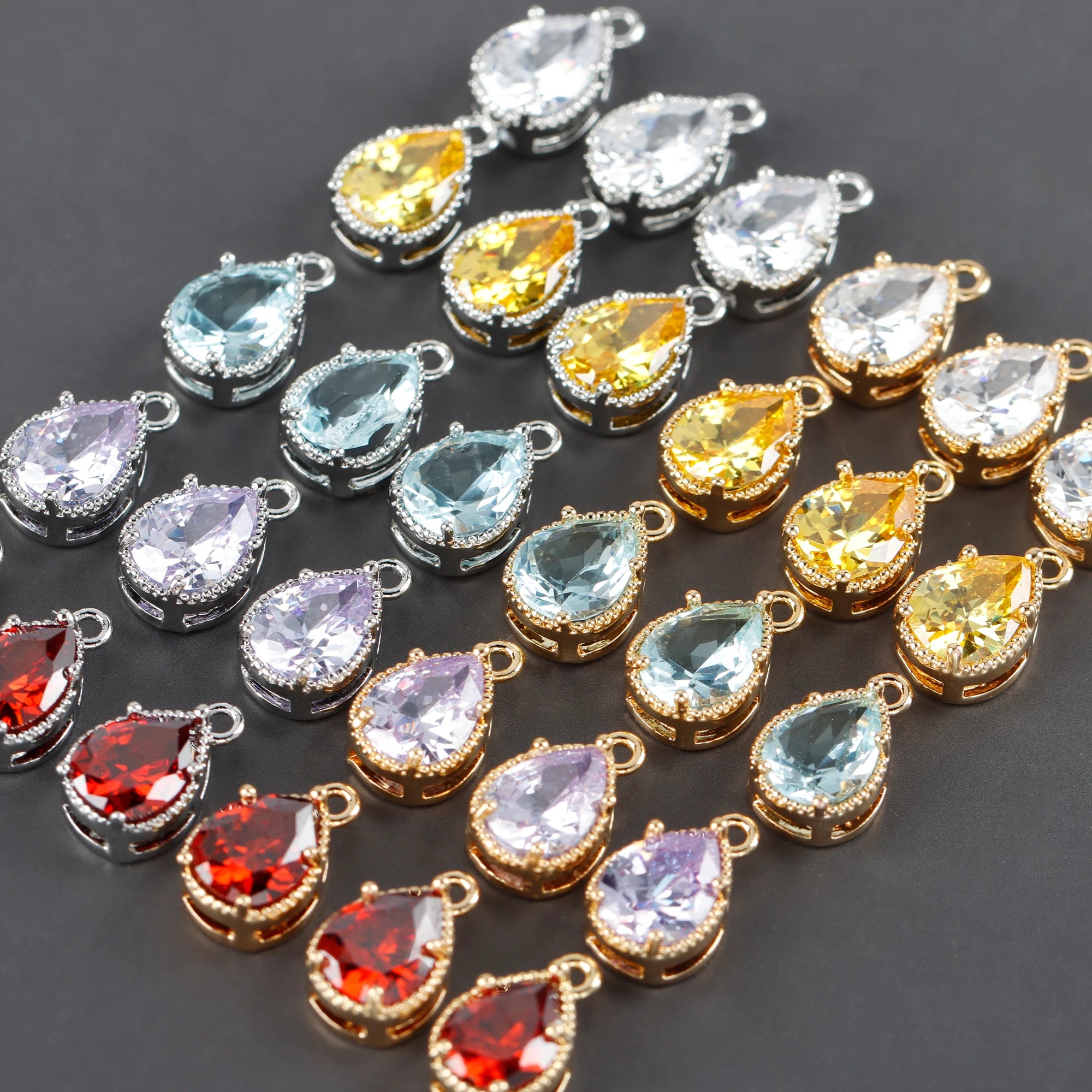 M998   10pcs/lot Jewelry Accessoriespass REACHnickel Free18k Gold Rhodium Platedcopperzirconsdiy Pendants