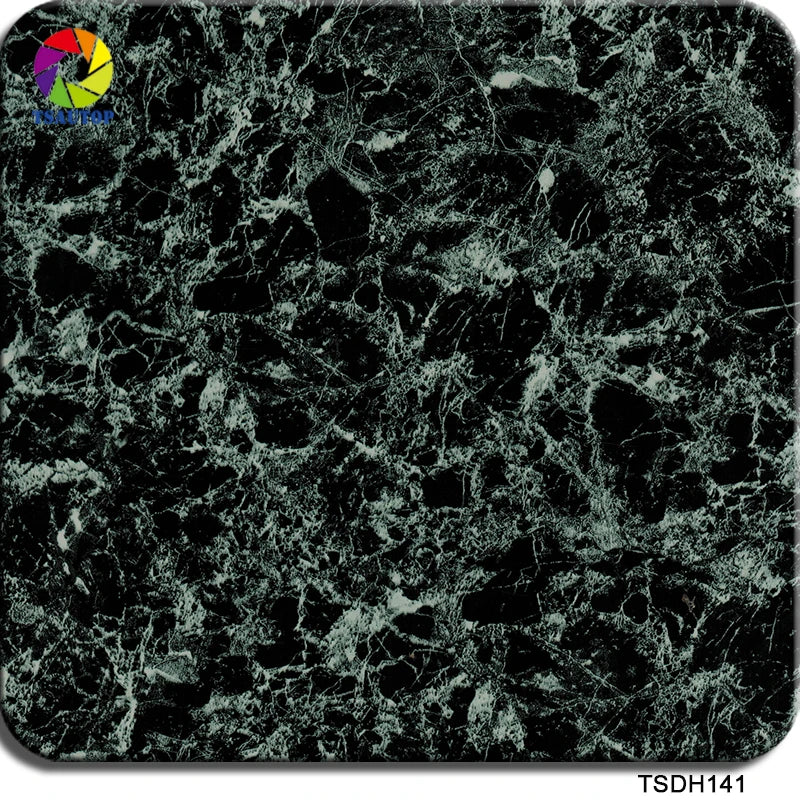 TSAUTOP Black Marble Stone Design Hydro Dipping Film