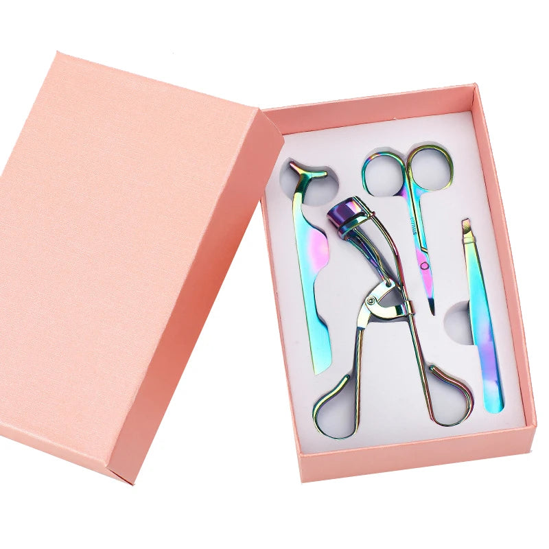 Wholesale Stainless Steel Eyelash Tweezers Set with Lash Applicator Accessories