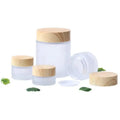 5g 10g 15g 30g 50g 100g Frosted clear Glass Cream Jar With Wood Grain Cap for Eye/face Cream