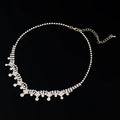 2022 Vintage Wedding Fine Jewelry Delicate Soft Triangle Statement Wavy Collar Short Rhinestone Necklaces Rhodium Perfect Party