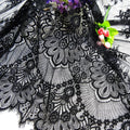 Elegant Black Soft Embroidery Eyelash Lace Fabric for Ladies Skirt LT20797