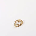 Fenny 18K Gold Plated Wholesale Permanent Fashion Three Layers Lines Cross Stainless Steel Finger Ring Trend for Women