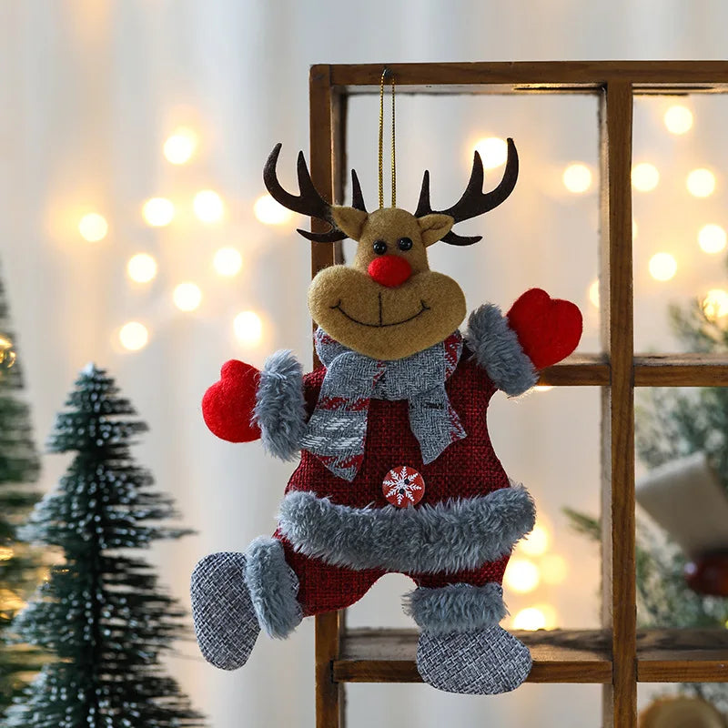 Christmas New Product Pendulum Window Display Decoration Christmas Tree Ornament Santa Claus Elk Bear Doll