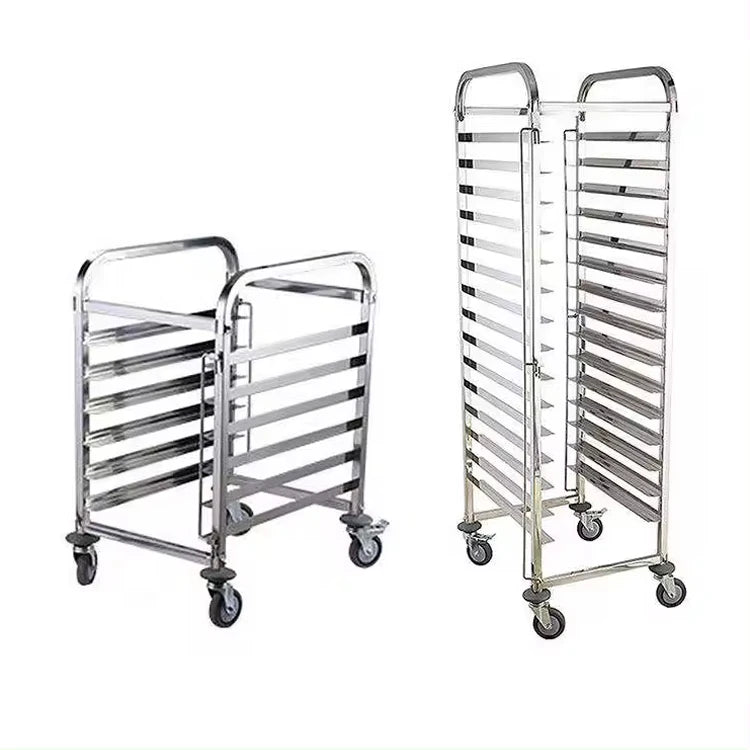 Custom Detachable Stainless Steel Bakery Tray Pan Trolley Bread Cake Cooling Rack Bakery Trolley