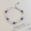Natural Crystal for Love Bracelet 4-5mm Natural Freshwater Rice-Shaped Pearl Light Luxury Pearl Pearl Bracelets Bangles