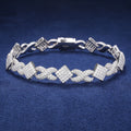 Fashion 925 Sterling Silver Hip Hop Jewelry 11mm VVS Moissanite Iced Out Rhombus Infinity Cuban Link Chain Bracelet