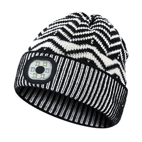 Customized LED Light Emitting Needle Knitted Hat USB Charging Removable and Washable Lamp Cap Outdoor LED Headlamp Hat