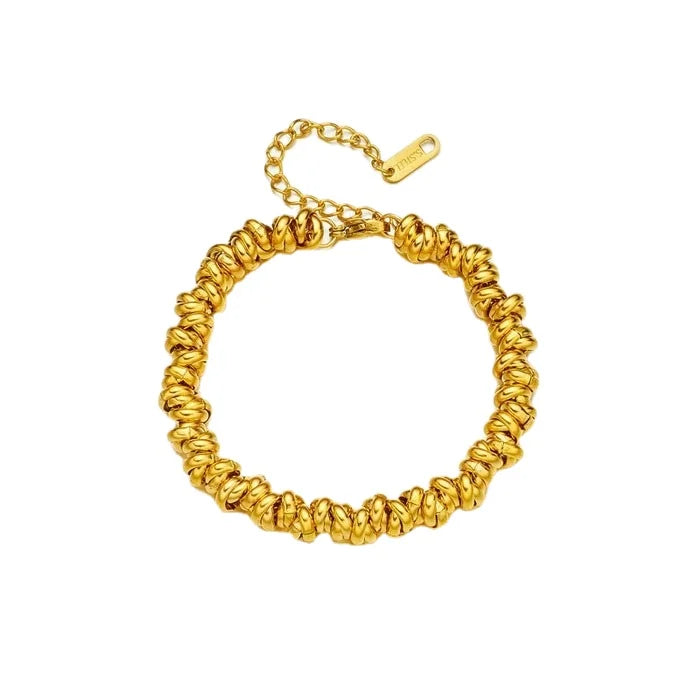Fashion Retro Personality Joker Ring Titanium Steel Bracelet Creative Metal Circle Beaded Made Stainless Steel Bracelets