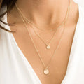 3 Pcs/set Link Chain Choker 6mm 9mm Round Pendant Stainless Steel Necklace Set for Women