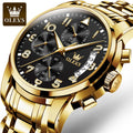 OLEVS 2879 Men Quartz WristWatch Water Resistant Stainless Steel Analog Diamond Luxury Watch for Men