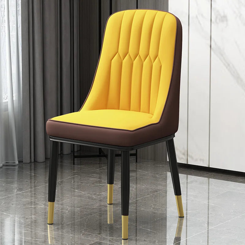 Nordic Morocco Modern Light Luxury Metal Dining Chairs High Elastic Sponge Home Furniture with Dressing Stool for Living Room