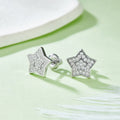 J022 Abiding Hiphop Diamond Jewelry Wholesale Yellow Gold Plated 925 Sterling Silver Hip Hop Star Stud Moissanite Earrings