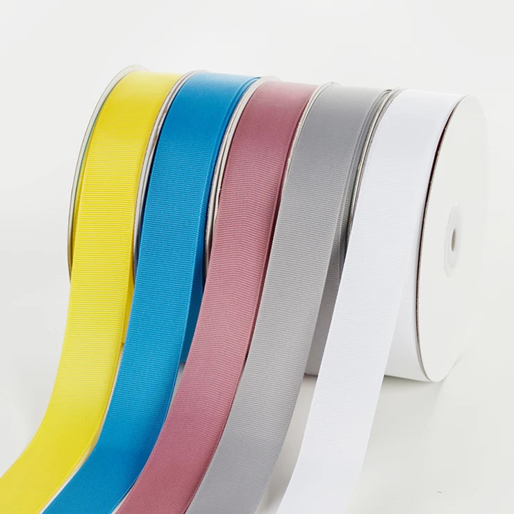 Factory Direct Custom 100% Polyester Grosgrain Ribbon 3MM-75MM Double Face Style for Fashion Bows