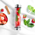 BPA Free Double Wall Glass Travel Tea Mug with Stainless Steel Tea Infuser Tumbler with Strainer for Loose Leaf Tea and Fruit MegaBDM