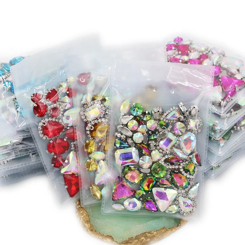 AB Mix and Other Colors Sew-On Crystal Glass Rhinestone for Shoes Loose Rhinestones Mixed Shape