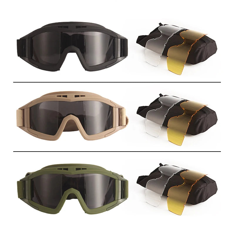 For Outdoor Shooting Game Tactical Ballistic Sunglasses PC Anti-Reflective Full Rim Lightweight D2021