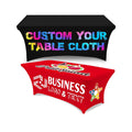 Table Cloth for Events Custom Table Cloth Waterproof Spandex Fabric with Logo for Business Advertising Tradeshow & Party Events