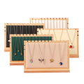Large Detachable Suede Jewelry Display Board Bamboo Pendant Display Props Wholesale Necklace Shelf for Jewelry Container