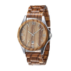 TJW Men's Sport Fashion Wooden Watch Miyota Movement 44mm Dial Pointer Display Limited Edition Charm Coin Design 3bar Water