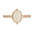 Elegant Anniversary Delicate October Birthstone S925 Gold Plated Oval Opal Vermeil Ring Engagement Promise Rings Birthday Gift