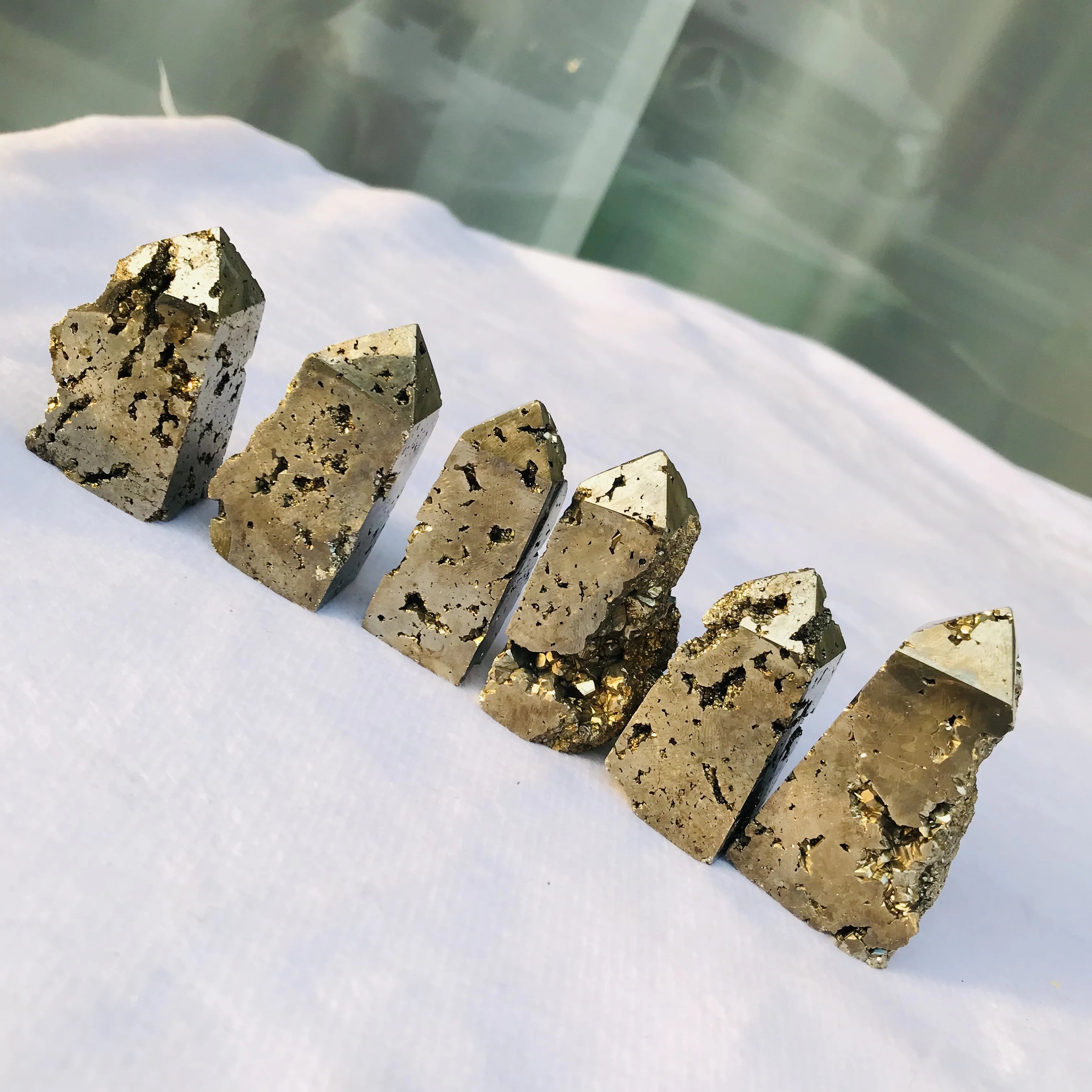 Wholesale Natural Gemstone Healing Crystal Wand  Pyrite Point for Decoration