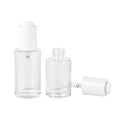 Luxury 30ml Clear Glass Dropper Bottle with Press Button Lid Unique Essential Oil Cosmetic Packaging