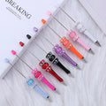 Hot Selling Glint DIY Bead Plastic Ballpoint Pen School Office Writing Supplies Stationery Wedding Gift Beaded Pens