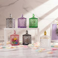 Luxury Unique Glass Candle Holders Lanterns and Candle Jars with Lid 10oz  Candle Containers for Wedding Decorations