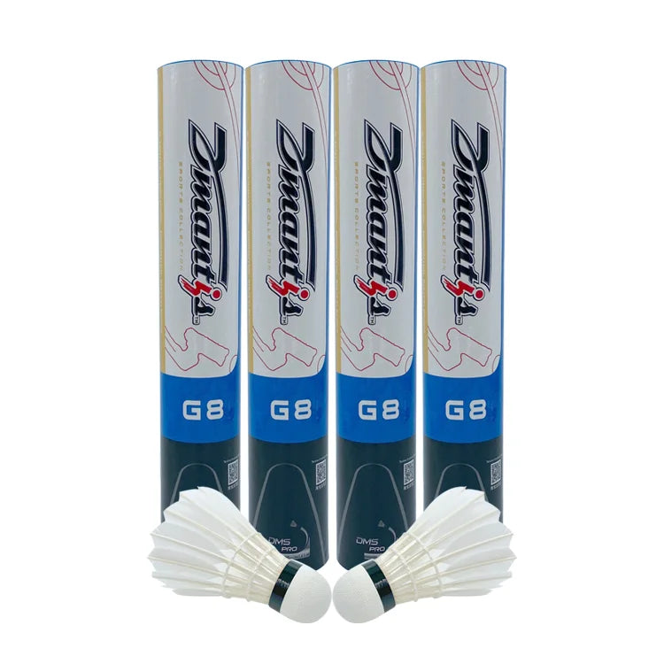 Original Factory Direct Sale Dmantis G8 Durable Goose Feather Badminton Shuttlecock 3in1 Structure Natural White for Ordinary