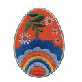 2.2 Inch Wide Colorful Egg Flower Patches Eco-Friendly Iron-On Style Mainly Made From Felt for Jackets Hats and Clothing