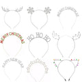 Happy New Year Rhinestone Headband Merry Christmas Diamond Metal Alloy Deer Xmas Hair Hoops Tiara Party Supplies Decor Headdress