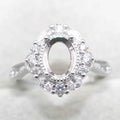 Semi Mount 6*8mm Sterling Silver Ring Empty Frame Blank Support Claw Setting S925 Base Holder Without Center Stone for DIY Inlay