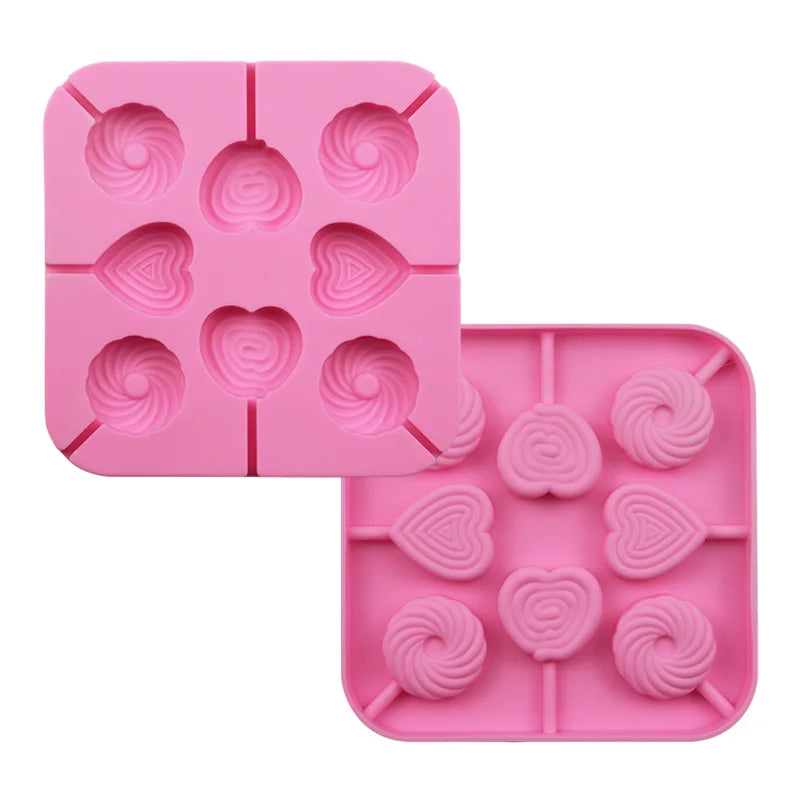 Saffron Multi-Design Chocolate Hard Candy Silicone Lollipop Molds Christmas Animals & Pets for Baking & Candy Making