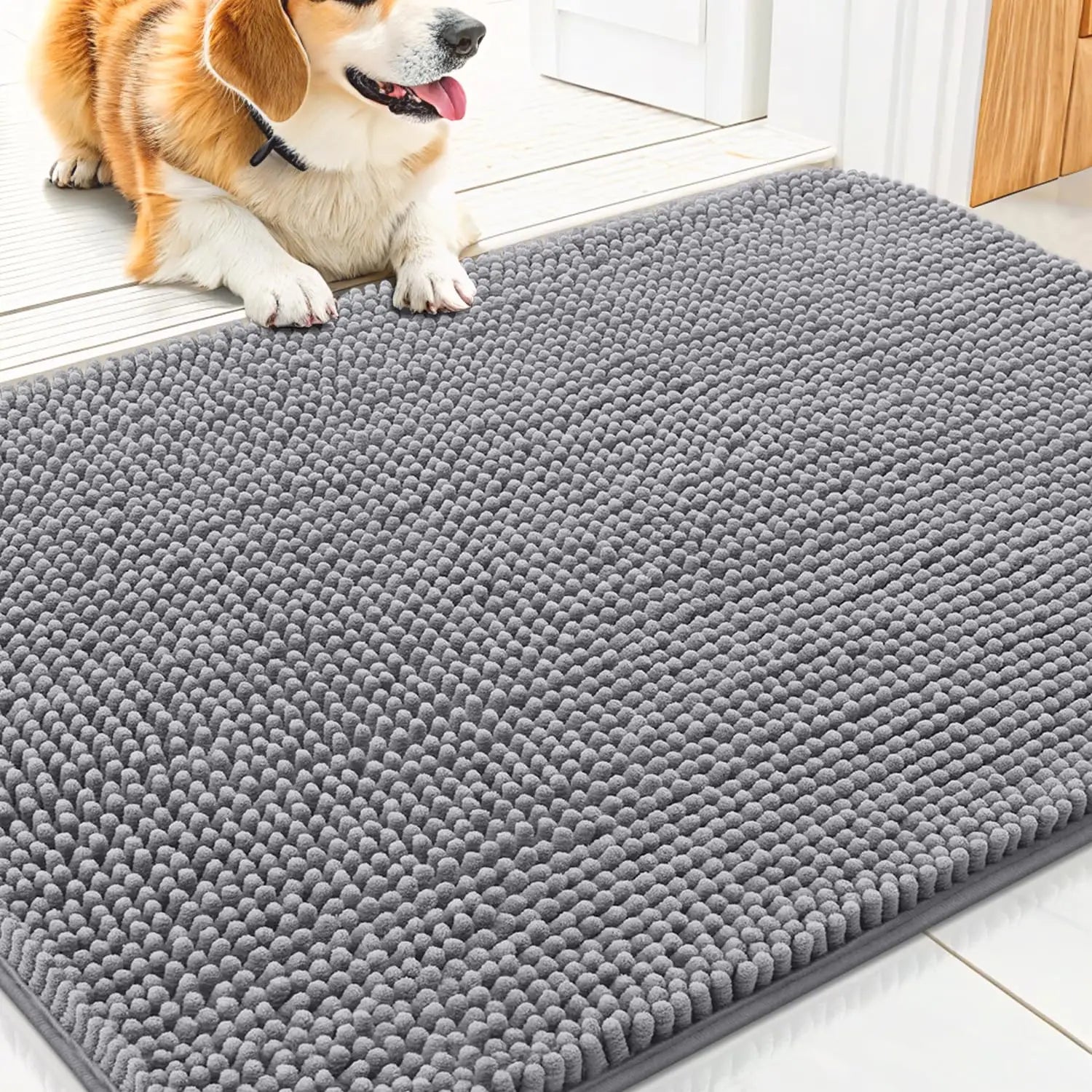 Manufacturer Super Absorbent Microfiber Dog Door Mat Absorbs Moisture and Dirt  Non-Slip Washable Dog Door Mat