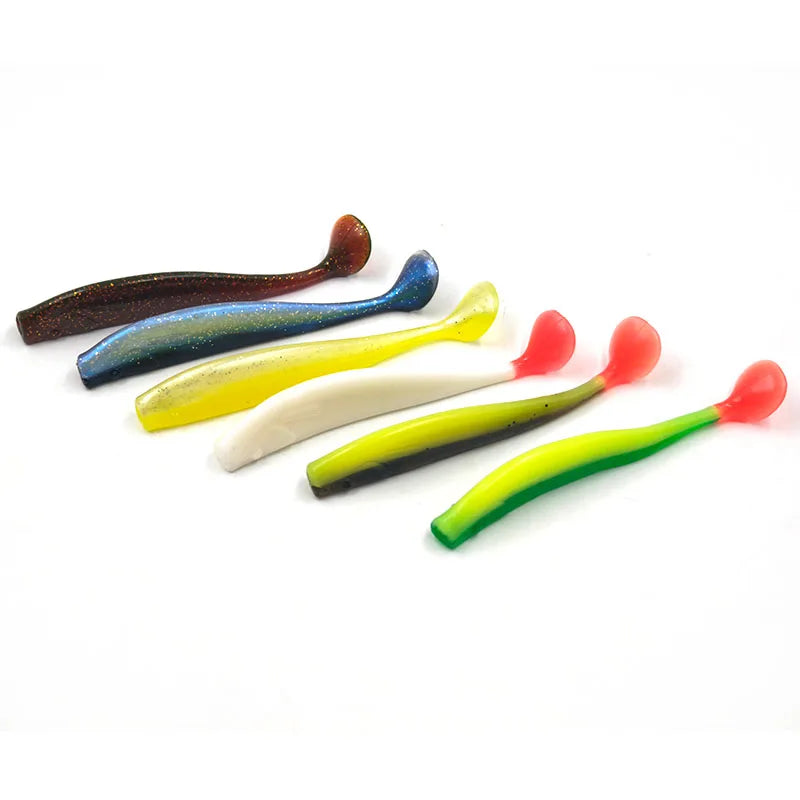 Alpha Wholesale 10cm 8g  T Tail Shad Soft Bait Plastic Ribbed Swimbait Bass Seawater PVC Soft Fishing Lure