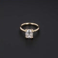 Cushion Moissanite Yellow Gold Ring Elongated Cushion Cut Moissanite 14k Ring