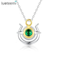 LUOTEEMI Simple Gold Plated Dainty Jewelry Pendant & Charm Custom Fashion Colorful Trendy Necklace