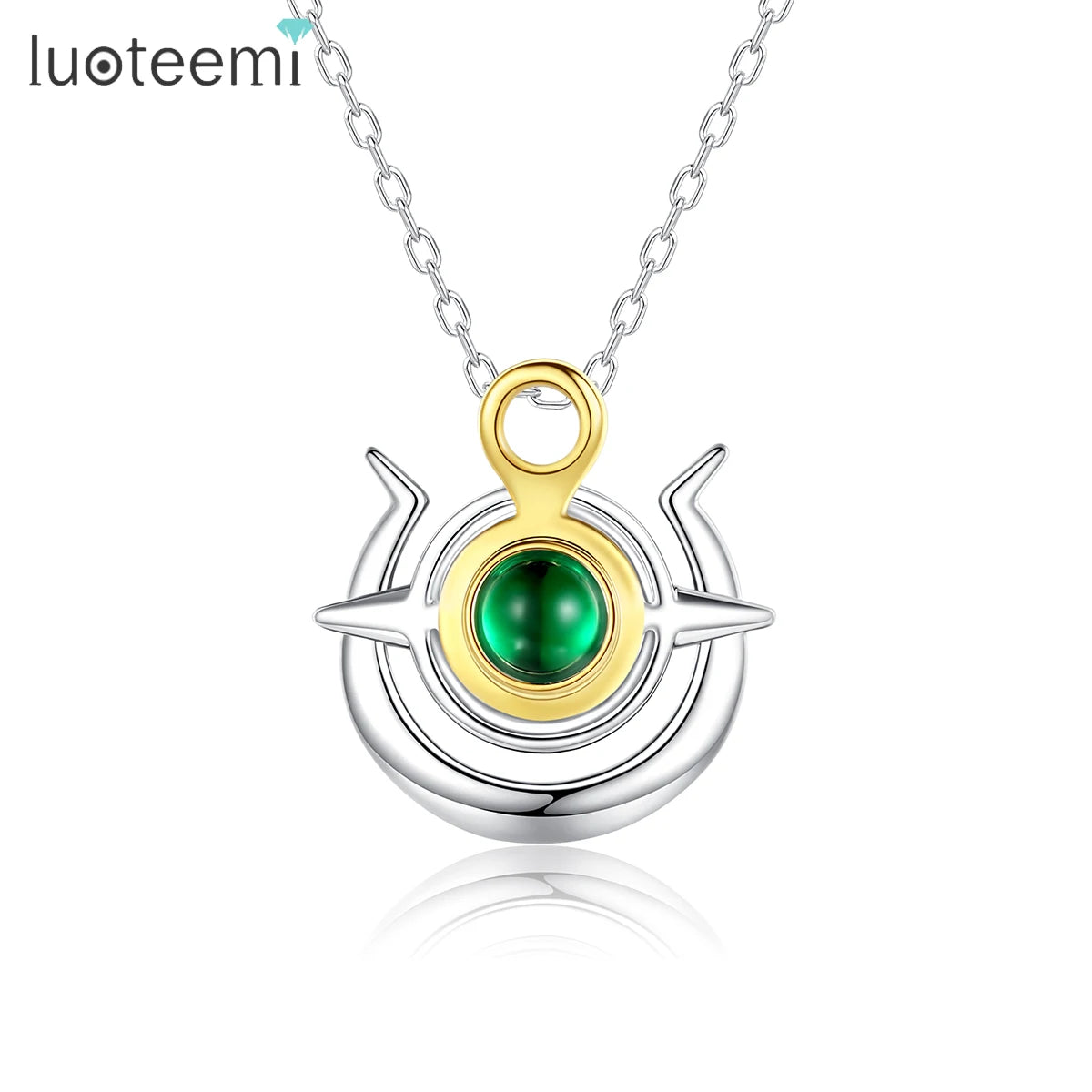 LUOTEEMI Simple Gold Plated Dainty Jewelry Pendant & Charm Custom Fashion Colorful Trendy Necklace