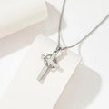 New Arrival Hip Hop Ring Cross Snake Herringbone Chain Lords Prayer Pendant Titanium Steel Necklace for Gift