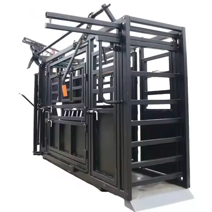 Heavy-Duty Automatic Galvanized Steel Metal Farm Equipment Cattle Squeeze Chute Crush Scales Fencing Trellis Construction Site