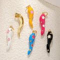 Candy Color Small Pendant Necklace DIY Copper-Gold Plated Oil Dripping chili pepper Accessories for Children's Jewelry