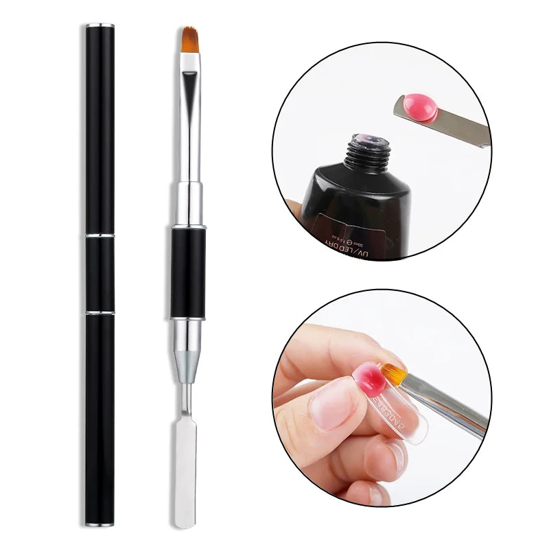 Low MOQ Cheap Price Nail Design Painting Brushes Metal Handle Glue Paint Brush Pen for Nail